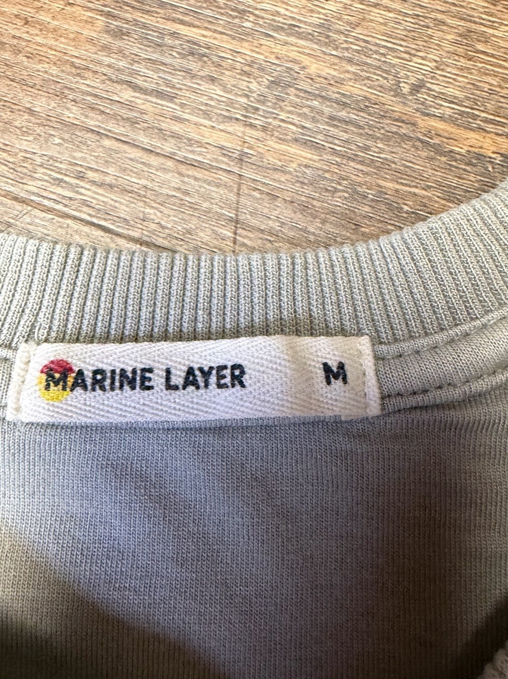 Marine Layer Cloud 9 Cropped Pullover Sweatshirt Women's Medium Shadow Green - Picture 4 of 11